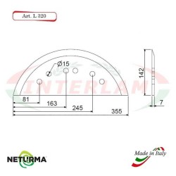 L320 - Knife for mixer wagons UNIFEED - Smooth - Ø142 - MARMIX - ALIECO - (5 Pz.)