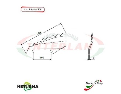 LS2015SX - Lama per Carri UNIFEED - Piegata - TRIOLET - (5 Pz.)