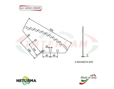 LS2021DX - Lama per Carri UNIFEED - FARESIN - (5 Pz.)