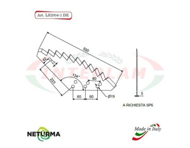 LS2004-1-DX - Lama per Carri UNIFEED - ITALMIX  - (5 Pz.)