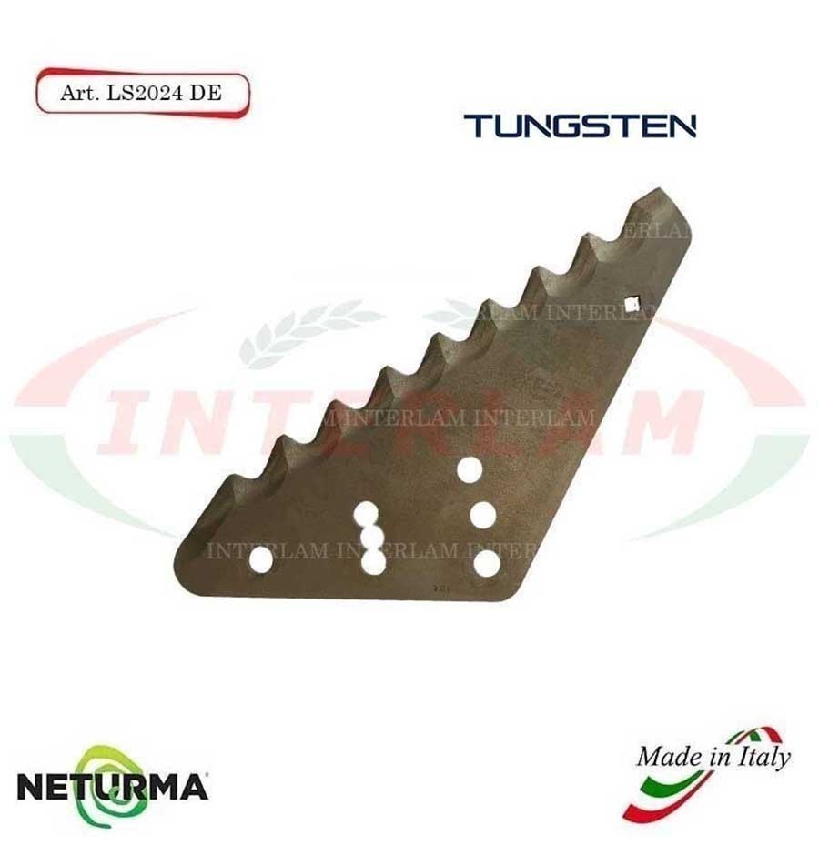 LS2024DX - TUNGSTEN - Right - Knife for mixer wagon UNIFEED - Vertical - Toothed - STORTI - (5 Pcs.) LS2024DX - TUNGSTEN - Right - Knife for mixer wagon UNIFEED - Vertical - Toothed - STORTI - (5 Pcs.)