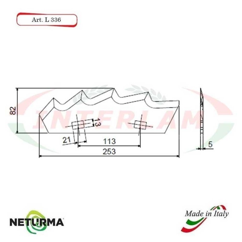 L336 - Lama per Carri UNIFEED - Dentata  - KUNH - A5306460 - (10 Pz.)