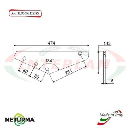 SLS 2004 DE/SX - SUPPORTO per Lame Carri UNIFEED - STORTI - (3 Pz.)