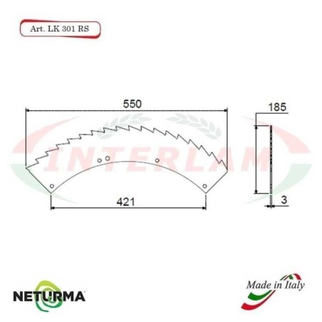 LK301 KEMPER Forage and Corn Shredder Blades - NARROW RADIUS - (8 Pcs.)