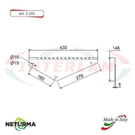 L295 - Lame per Carri Foraggeri - comp. MORRA - (5 Pz.)