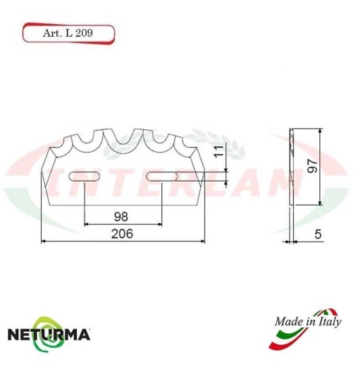 L209 - Lama per Carri UNIFEED - Dentata - Ø97 - GILIOLI - ( 10 Pz.)