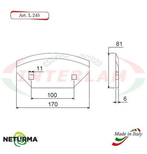 L245 - Lama per Carri UNIFEED - Liscia - Ø81 - STORTI - (10 Pz.)
