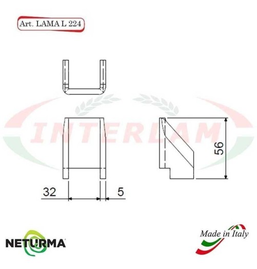 L224 -U -  Lama per Carri UNIFEED -  STORTI - (10 Pz.)