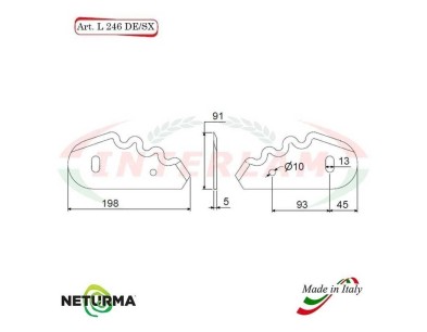 L246DX - Lama per Carri UNIFEED - Dentata - Ø91 - STORTI - (10Pz.)