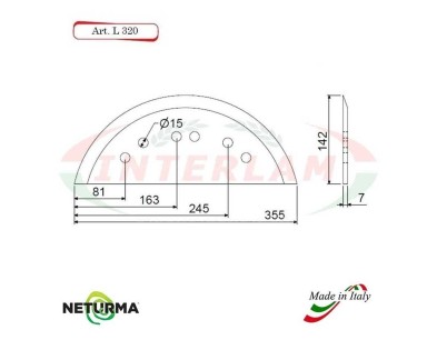 L320 - Knife for mixer wagons UNIFEED - Smooth - Ø142 - MARMIX - ALIECO - (5 Pz.)