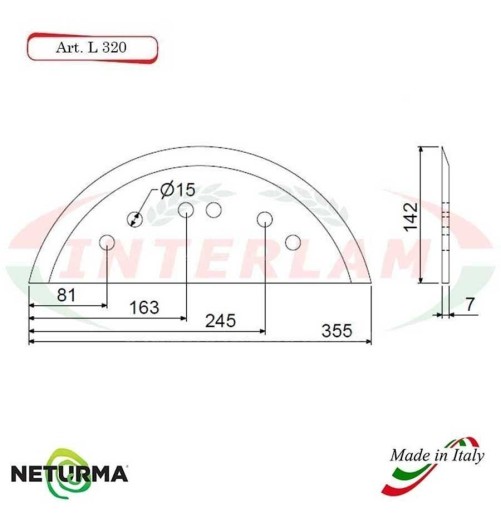 L320 - Knife for mixer wagons UNIFEED - Smooth - Ø142 - ALIECO - (5 Pcs.)