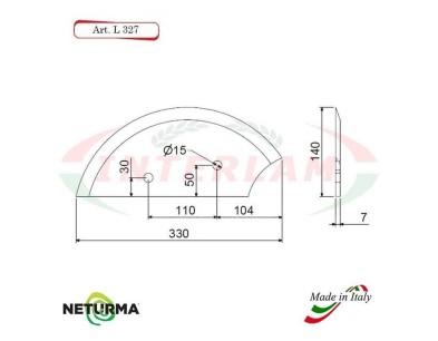 L327 - Knife for mixer wagons UNIFEED Smooth - Ø140 - MARMIX - 2 Pcs.