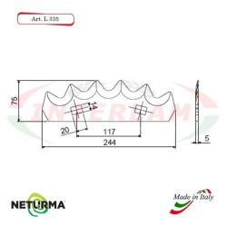 L335 - Lama per Carri UNIFEED - Dentata - KUNH - A5310402 - (10 Pz.)