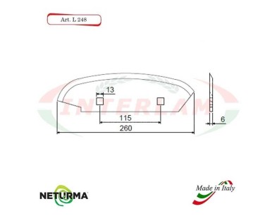 L248 - Knife for mixer wagons UNIFEED L248 Smooth - Ø 65 - STORTI - (10 Pcs.)