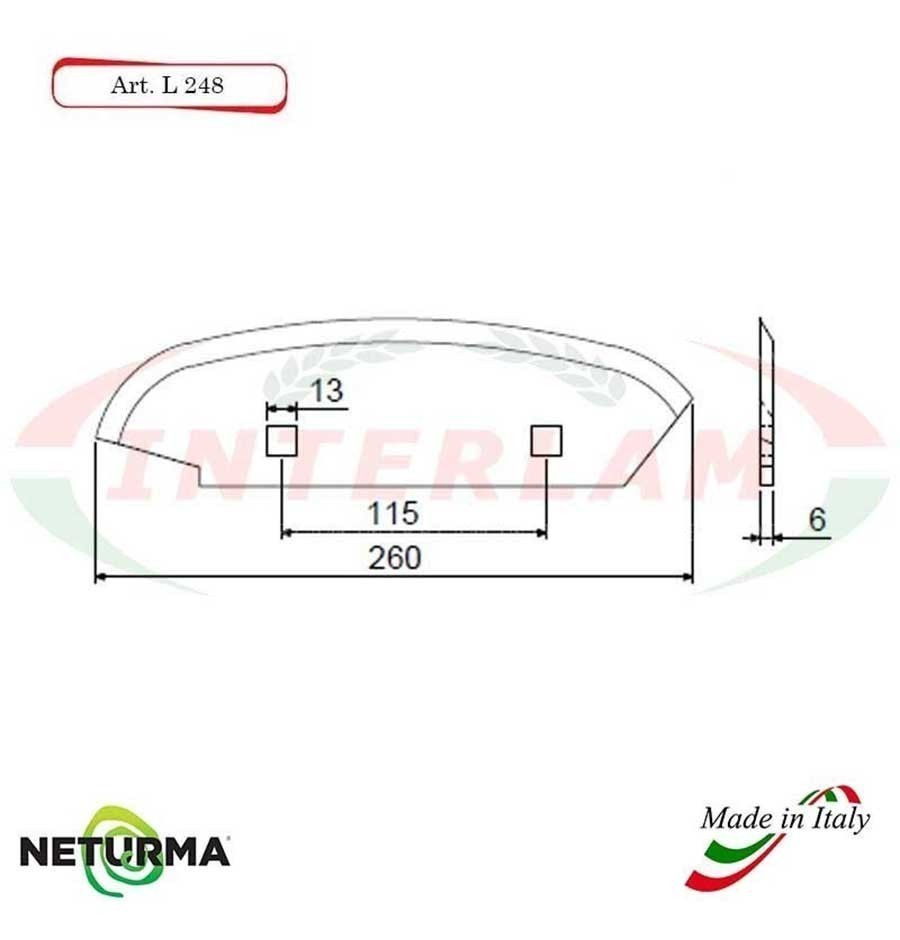L248 - Lama per Carri UNIFEED - Liscia - Ø 65 - STORTI - (10 Pz.)