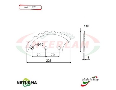 L326 - Knife for mixer wagons UNIFEED - toothed  Ø110 - SGARIBOLDI - (2 Pcs.)