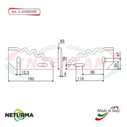 L203DX - Knife for mixer wagons UNIFEED - Toothed - Ø93 - LUCLAR - (10 Pcs)
