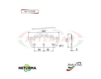 L210DX - Lama per Carri UNIFEED - Dentata  Ø113 - PAGLIARI