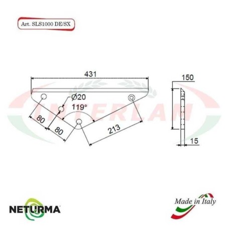 SLS 1000 DE/SX  - Knife SUPPORT for UNIFEED mixer wagons - AGM - MUTTI - OMAS - (3 Pcs)