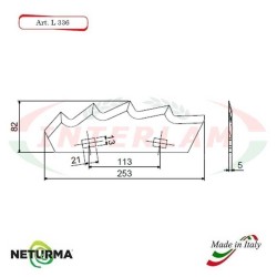 L336 - Lama per Carri UNIFEED - Dentata - KUNH - A5306460 - (10 Pz.)