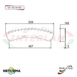 LK300 - Lame TRINCIA Foraggi e Mais KEMPER - RAGGIO LARGO - (8 Pz.)