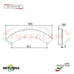 LK301 Lame TRINCIA Foraggi e Mais KEMPER - RAGGIO STRETTO - (8 Pz.)