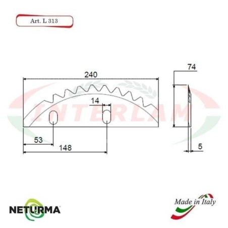 L313 - Lame per TRINCIA PAGLIA - comp. ANNOVI - (4 Pz.)