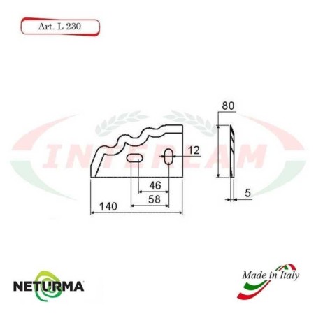 l230 - Knife for mixer wagons UNIFEED - toothed - Ø80 - (10 Pcs.)