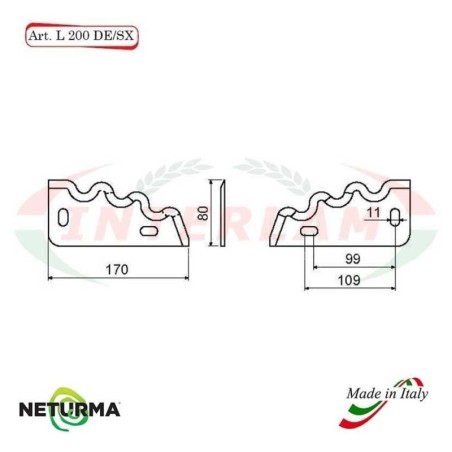 L200DX - Lama per Carri UNIFEED - Dentata - Ø80 - COMAG ( 10 Pz.)
