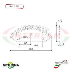 L242 - Lama per Carri UNIFEED - Dentata - Ø112 - (5 Pz.)