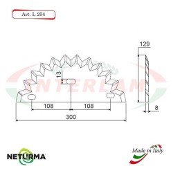 L204 - Lama per Carri UNIFEED - Dentata - Ø129 - SGARABOLDI - (5 Pz.)