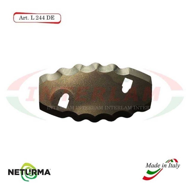L244DX - Right toothed Knife for mixer wagons UNIFEED - Ø88 - 2 HOLES - STORTI - ST16800058 - (10 Pcs.) L244DX - Right toothed Knife for mixer wagons UNIFEED - Ø88 - 2 HOLES - STORTI - ST16800058 - (10 Pcs.)