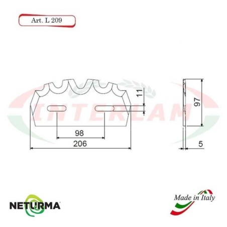 L209 - Lama per Carri UNIFEED - Dentata - Ø97 - GILIOLI - ( 10 Pz.)