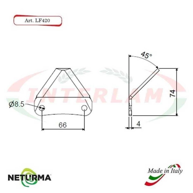 LF420 - 45° knives for unifeed trailers and silage wagons - STORTI - (25 Pcs.) LF420 - 45° knives for unifeed trailers and silage wagons - STORTI - (25 Pcs.)