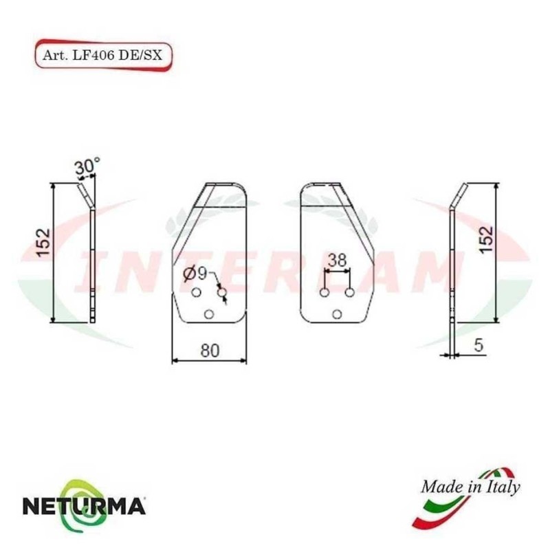 LF406DX - Lama per FRESA Carri UNIFEED - PIEGATA 30° - GENERALMIX - (10 Pz.) LF406DX - Lama per FRESA Carri UNIFEED - PIEGATA 30° - GENERALMIX - (10 Pz.)