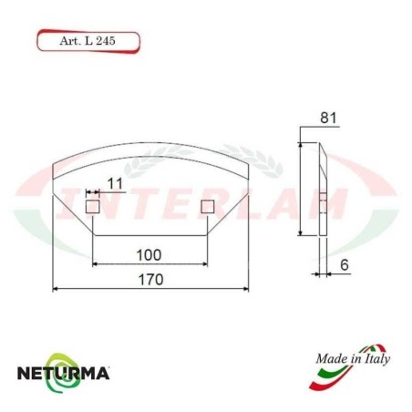 L245 - Knife for mixer wagons UNIFEED - Smooth - Ø81 - STORTI -10 Pcs.