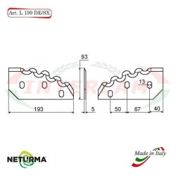 L199SX - Lama per Carri UNIFEED - Dentata - Ø93 - SGARABOLDI (10 Pz.)