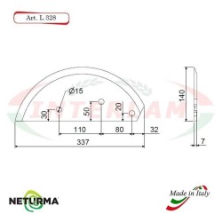 L328 - Lama per Carri UNIFEED - Liscia - Ø140 - ALIECO - (2 Pz.)
