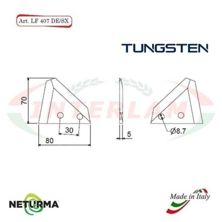 LF407SX - TUNGSTENO - Lama per FRESA Carri UNIFEED - SITREX - (25 Pz.)