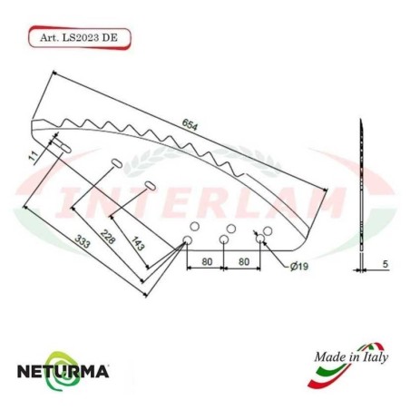LS2023DX - Lama per Carri UNIFEED - STORTI - (5 Pz.)