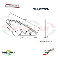 LS2004-1-DX - TUNGSTEN - Right - Knife for mixer wagon UNIFEED - Vertical - Toothed - UNIFAST  (2 Pcs.)