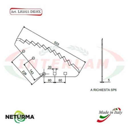 LS2021SX - Lama per Carri UNIFEED - FARESIN - (5 Pz.)