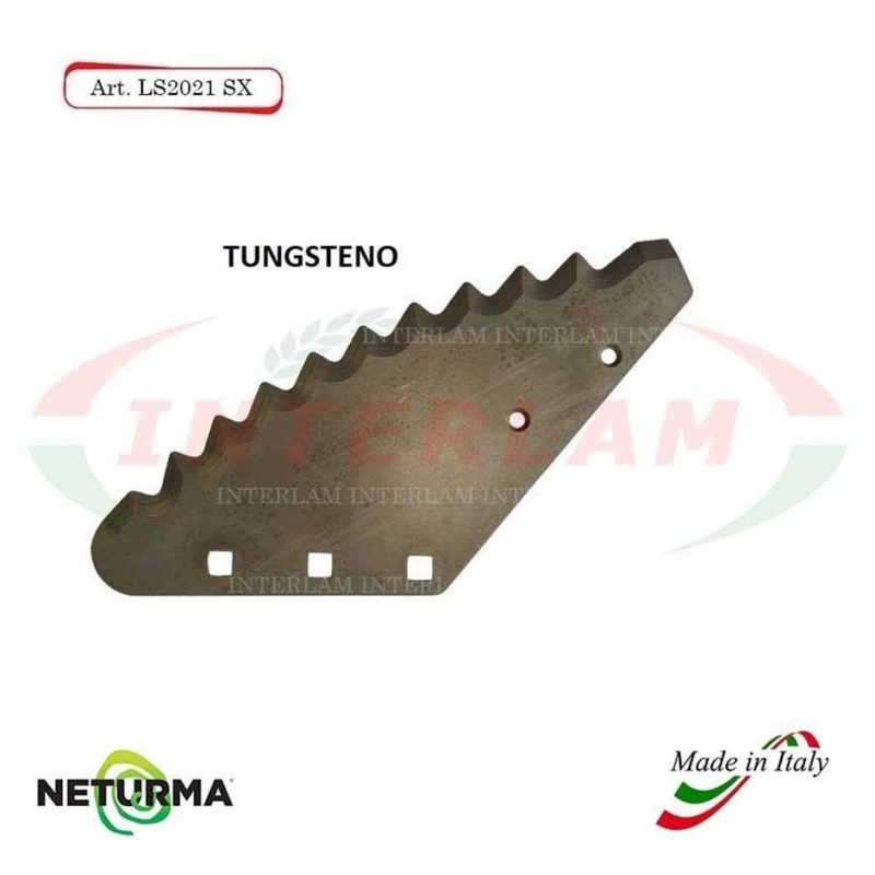 LS2021SX - TUNGSTEN - Left - Knife for mixer wagon UNIFEED - Vertical - Toothed - FARESIN - (5 Pz.) LS2021SX - TUNGSTEN - Left - Knife for mixer wagon UNIFEED - Vertical - Toothed - FARESIN - (5 Pz.)