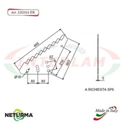 LS2024DX - Right - Knife for mixer wagon UNIFEED - Vertical - Toothed - STORTI - (5 Pcs.)