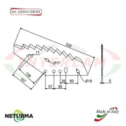 LS2010SX  Knife for mixer wagon UNIFEED - Vertical - Toothed - KUHN