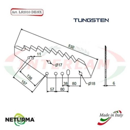 Lama per Carri UNIFEED LS 2010 SX - Tungsteno - KUNH Unificata -5 Pz