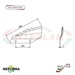 LS2015SX - Left - Knife for mixer wagon UNIFEED - Vertical - Toothed - Folded - TRIOLET - (5 Pz.)