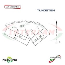 LS2017DX - TUNGSTENO - Lama per Carri UNIFEED -  SILOKING - KVERNELAND - (5 Pz.)