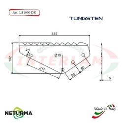 LS1000DX - TUNGSTENO - Lama per Carri UNIFEED - SGARABOLDI - (5 Pz.)