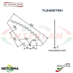 LS2006TLSX - TUNGSTENO - Lama per Carri UNIFEED - LAZZARONI - (5 Pz.)